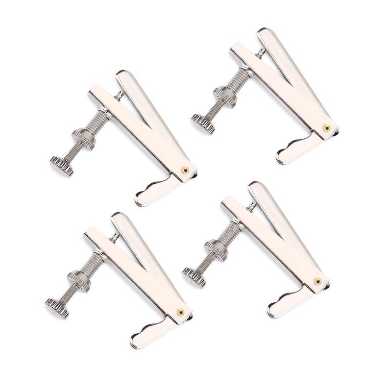 VGEBY 4Pcs/Set Cello String Adjusters Silver Metal String Fine Tuner Musical Instrument Replacement Parts for 3/4 4/4 Cello Cello Fine Tuners Fine Tuner Cello Cello Fine Tuners Cello Fine Tuners - Image 1